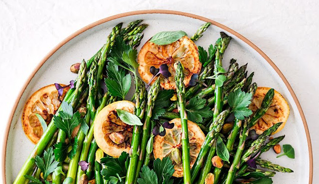 Pan-Seared Asparagus with Charred Lemon